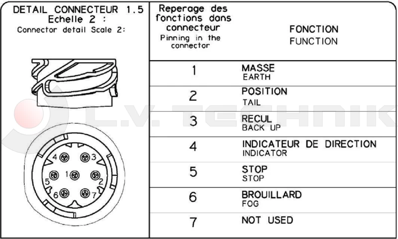 Rear lamp for trailer bulb right