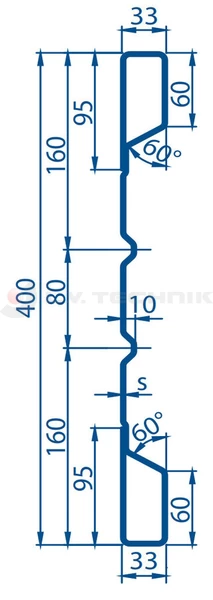 Steel sidewall profile 400 4400mm