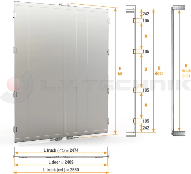 Aluminium door 2400-2500mm