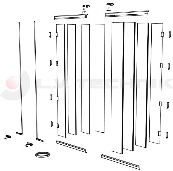 Alumínium hátsó ajtó SZ:2490 2400-2500mm 2 záras