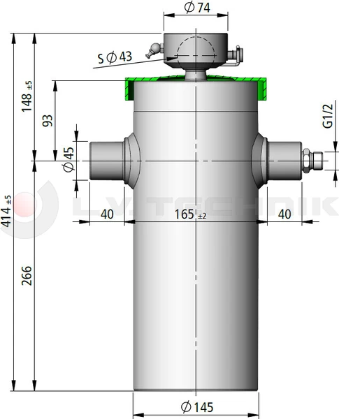 Hydralic cylinder 1490/6stage/7-14t kit