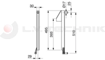 Sideboard head for tipper pillar long 400/500mm right