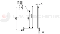 Sideboard head for tipper pillar long 400/500mm left