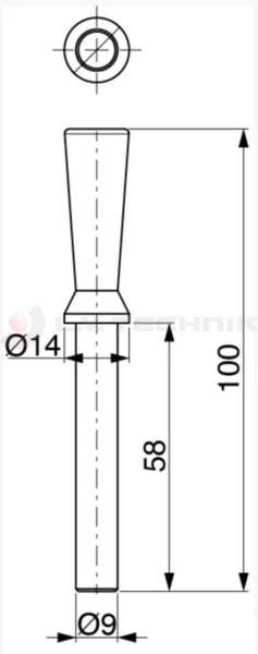 Csap dia 9 mm