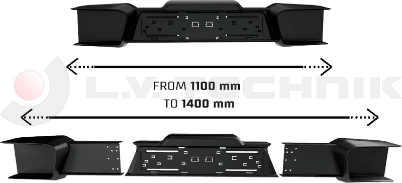 Rear light holder board extendable