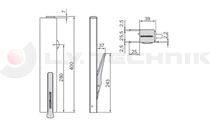 Armaton zár 400mm 3000XF jobb