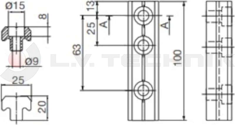 Bracket side pillar & tip pillar 4000XF