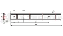 Aluminium lashing rail track