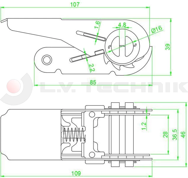 Ratchet 25 mm Stainless Steel