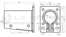 Mudguard support tube bracket 54 mm