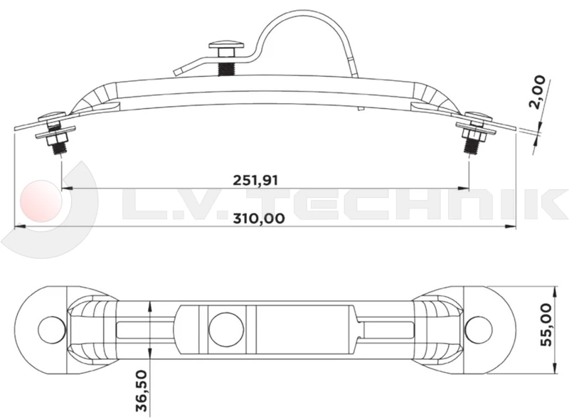 Mudguard bracket adjustable 42mm