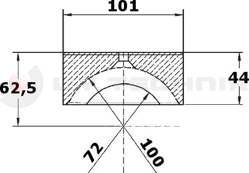 Tipper ball 100mm horizontal plastic inlay