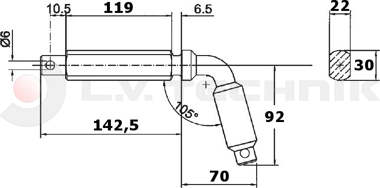 Tipper ball 100mm horizontal pin TIPO I