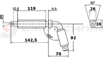 Tipper ball 100mm horizontal pin TIPO II