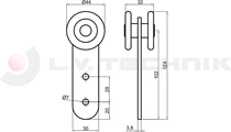 Ponyvagörgő egyes horganyzott hosszú 44 mm