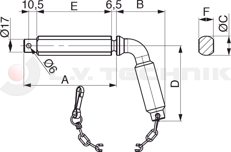 Tipper ball 80mm horizontal pin TIPO I