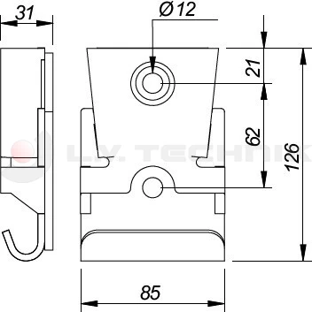 Pillar pocket 126x86 to screw