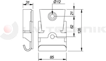 Pillar pocket 126x86 to screw