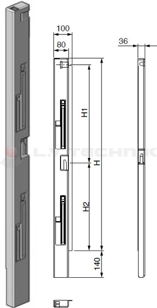 Tipper pillar 1100 25mm front left