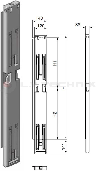 Tipper pillar 1100 25mm rear right