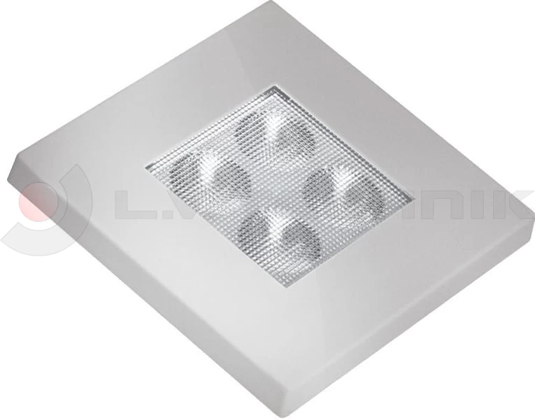 4-LED interior lamp silver square 9-36V