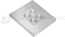 4-LED interior lamp silver square 9-36V