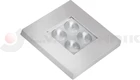 4-LED interior lamp silver square 9-36V