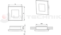 4-LED interior lamp silver square 9-36V