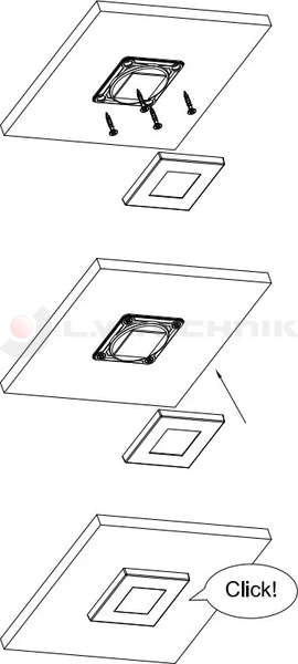 4-LED interior lamp silver square 9-36V