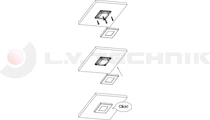 4-LED interior lamp silver square 9-36V