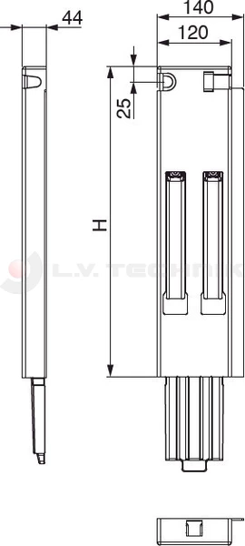 Tipper pillar 900 wedge 30mm rear right