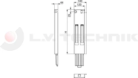 Tipper pillar 900 wedge 30mm rear right