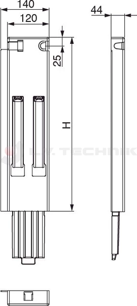 Tipper pillar 900 wedge 30mm rear left