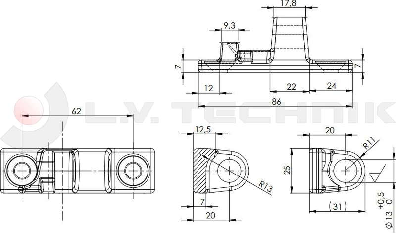 Hinge 85mm