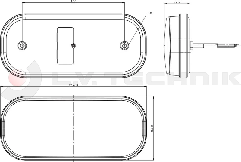 Universal LED rear lamp 6-functional