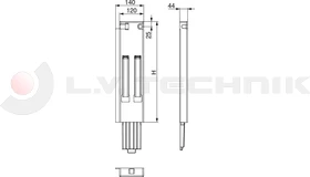 Tipper pillar 600 wedge 30mm rear left