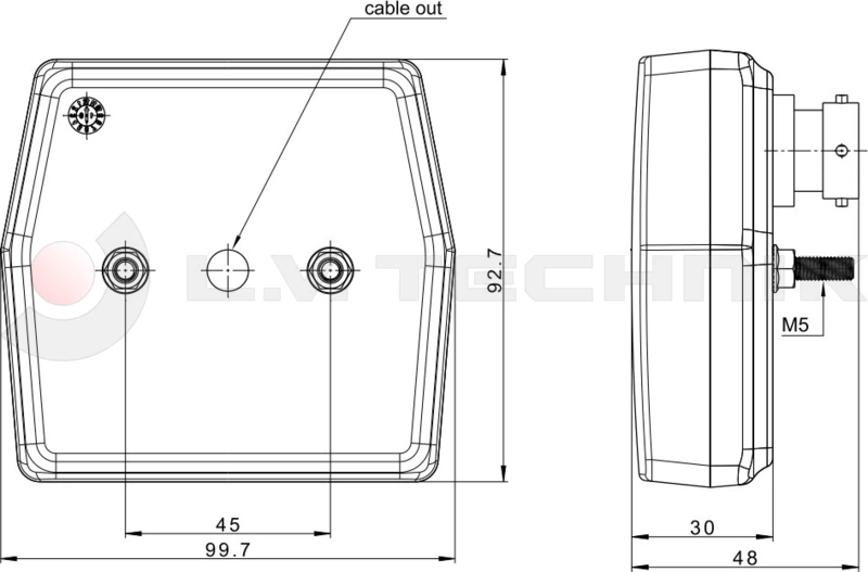 Universal LED rear lamp