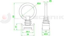 Airline hook 25mm 1t