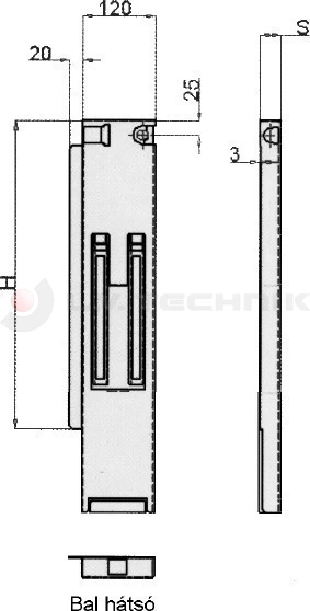 Tipper pillar 800 25mm rear left