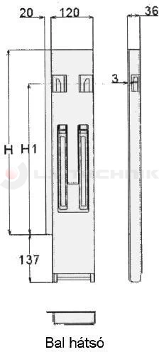 Pillar 500 25mm KTL rear left