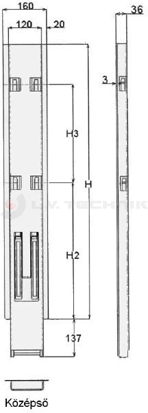 Pillar 1000 25mm middle