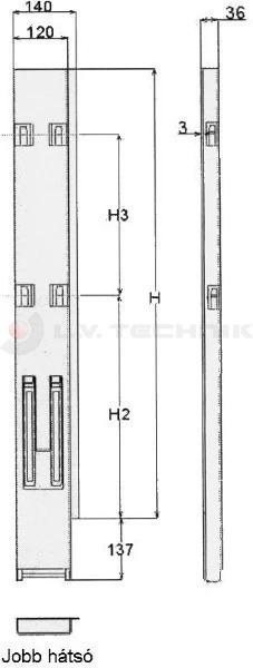 Pillar 1000 25mm rear left