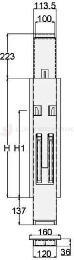 Pillar 600 25mm KTL middle TOP