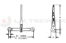 Load binder with hooks 10mm