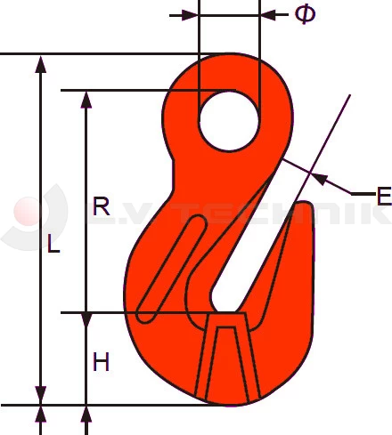 GYA - Lánc fogó horog összekötőhöz 10mm LC63kN