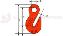 GYA - Lánc fogó horog összekötőhöz 10mm LC63kN