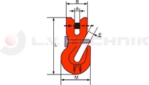 GYA - Lánc fogó horog 10mm lánchoz LC63kN