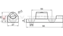 Hinge 90mm TIR